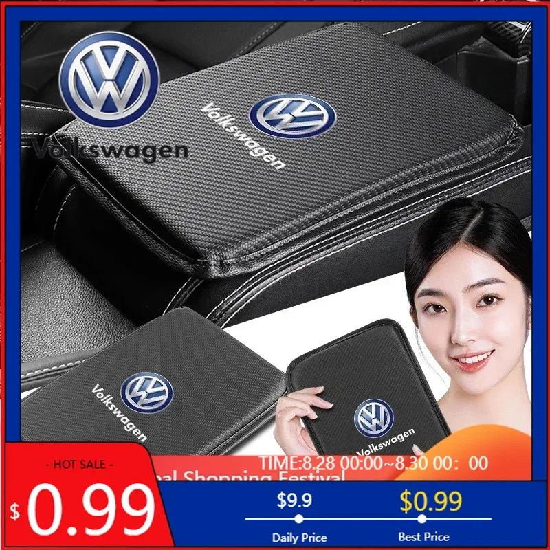 

Новинка 2026: Модный кожаный чехол-подушка для подлокотника центральной консоли автомобиля, защитный чехол для подлокотника для Volkswagen VW Line Golf MK4