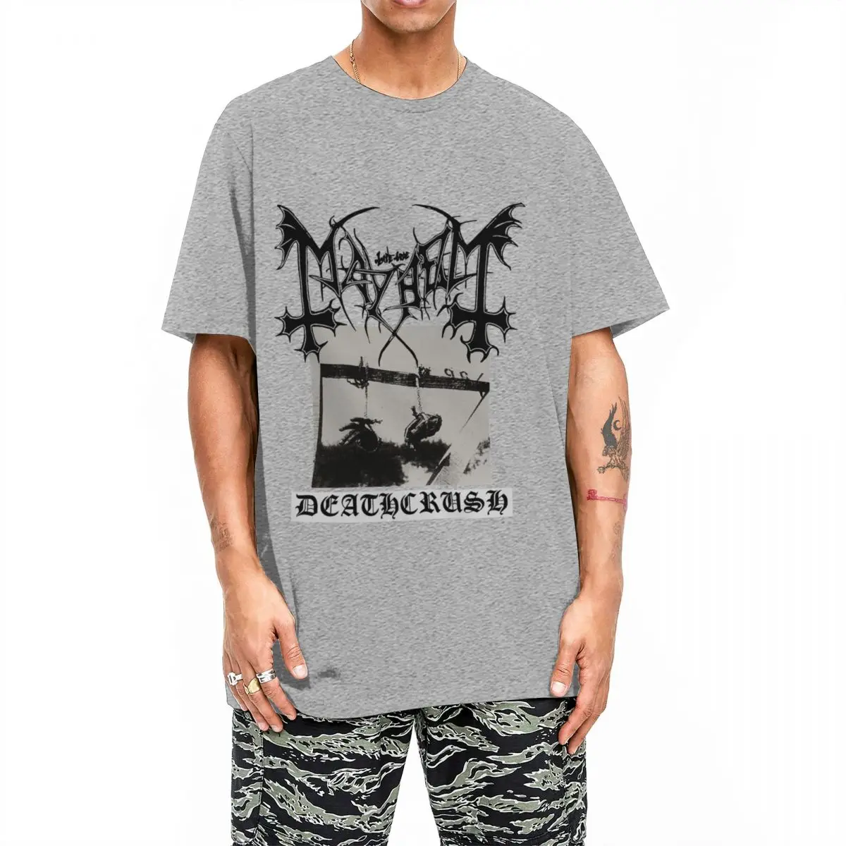 Mayhem Band Deathcrush T-Shirt for Men Women Heavy Metal Awesome Pure Cotton Tee Shirt Crew Neck T Shirt New Arrival Clothing