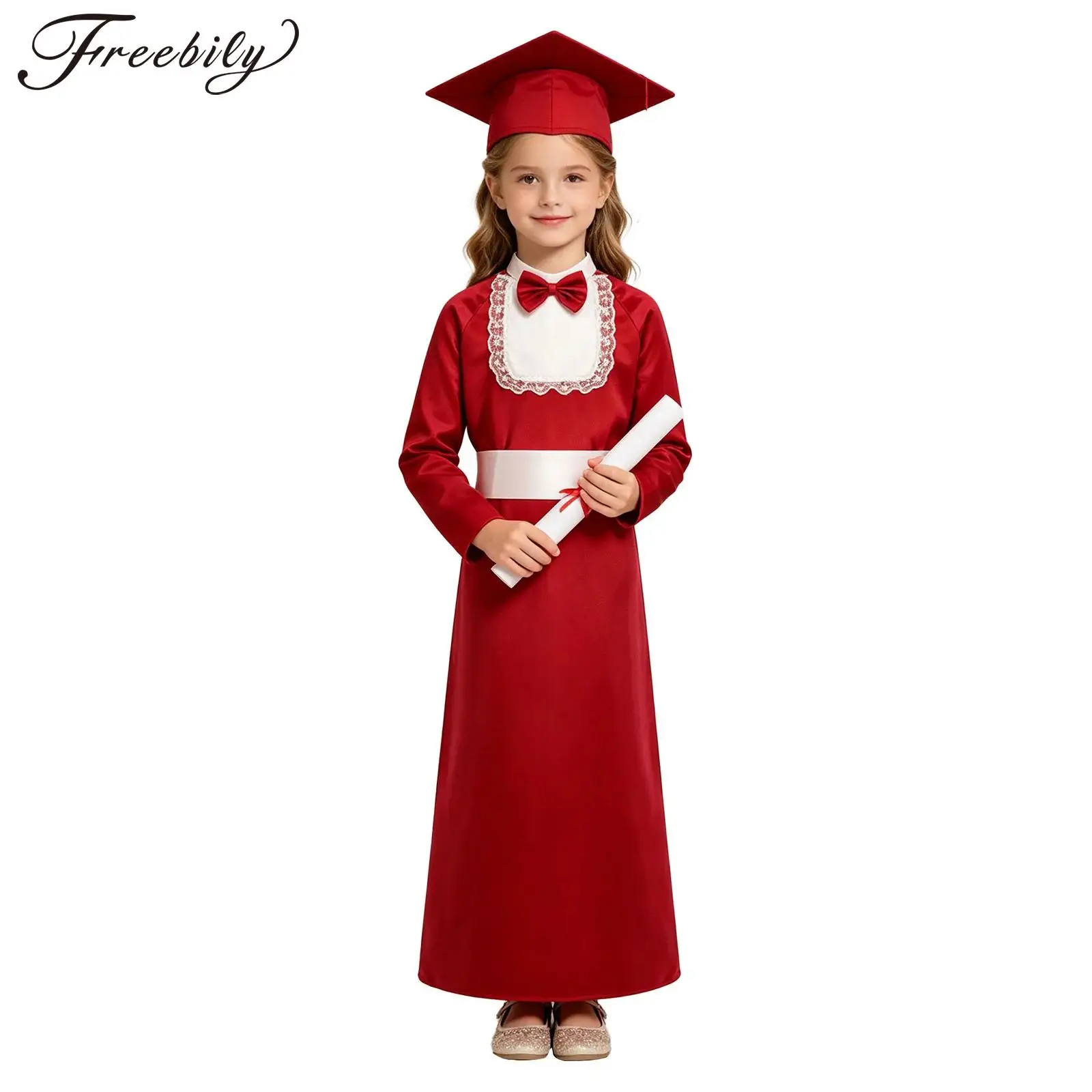 Children's Performance School Uniform Girls Boys Choir Robe Kids Graduation Ceremony Gown for Church Halloween Party Costume