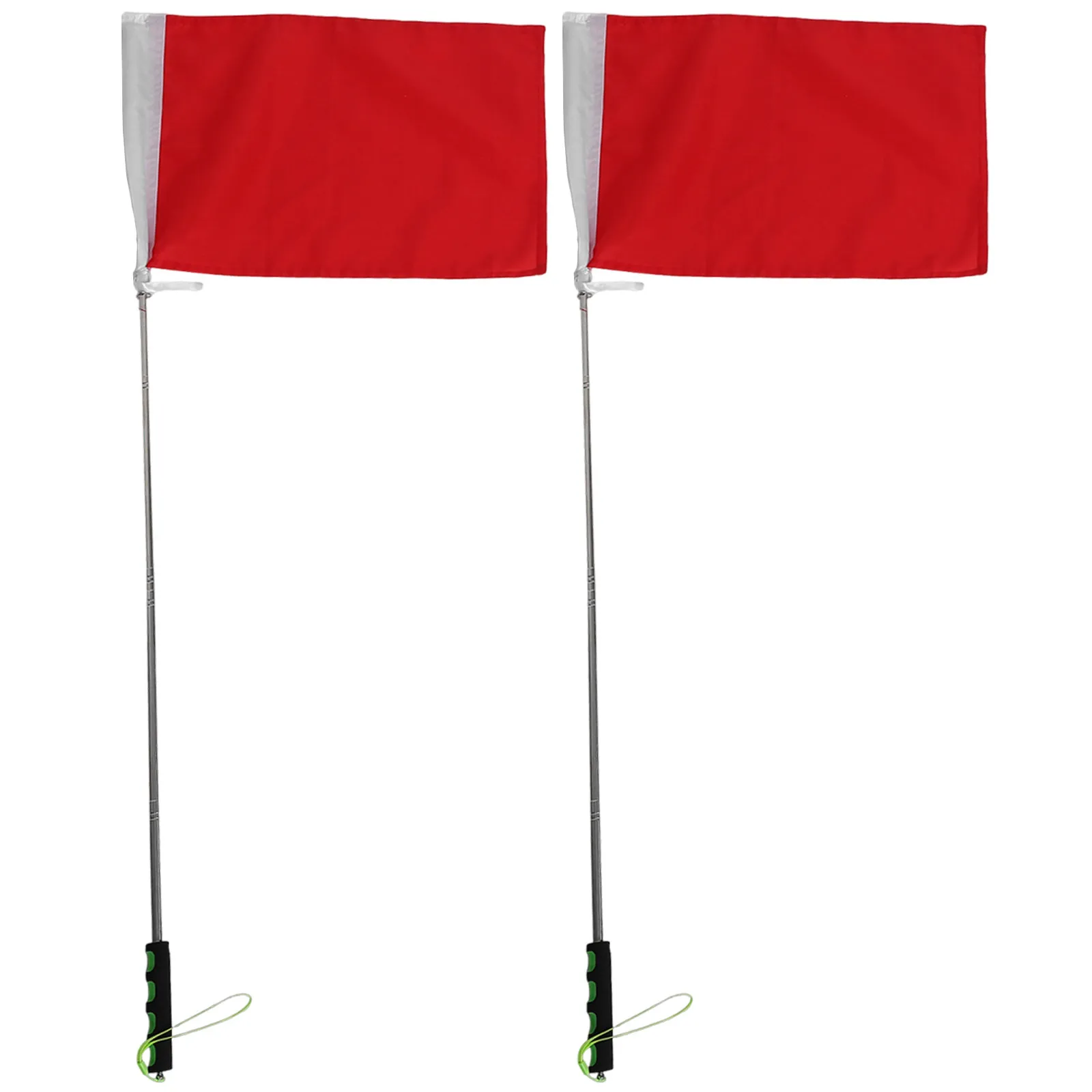 2Sets Adjustable Handheld Guide Flag Poles Portable Telescoping Retractable Stainless Steel Collapsible Flags for School Trips