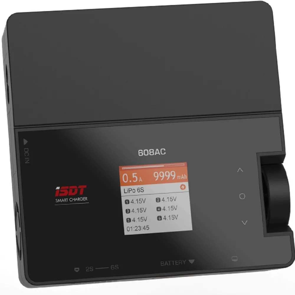 ISDT 608AC AC 50W DC 200W 8A 배터리 고속 충전기 및 방전기 (탈착식 전원 포함) RC FPV 레이싱 드론 RC 쿼드콥터용