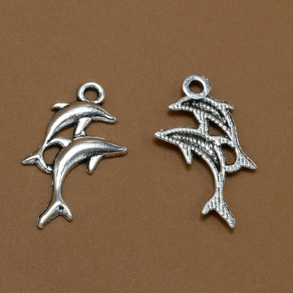 

20Pcs Alloy Double Dolphin Charm Pendants DIY Jewelry Making Necklace Bracelet Creative Gift Accessories Alloy Pendant Charm