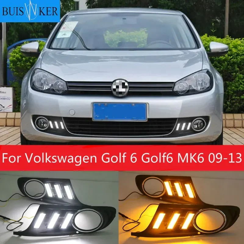 

1pair For Volkswagen Golf 6 Golf6 MK6 09-13 Daytime Running Light LED Indicator Light DRL Bumper Front fog lamp