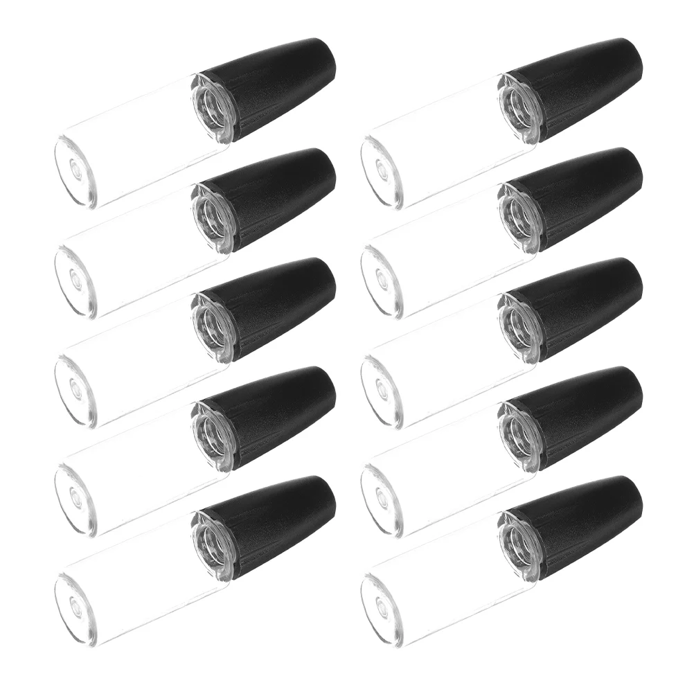 10 Pcs Transparent PET Storage Bottles Needle Fine Tip Squeeze Laboratory Applicator 10ML Black Color Easy Visibility