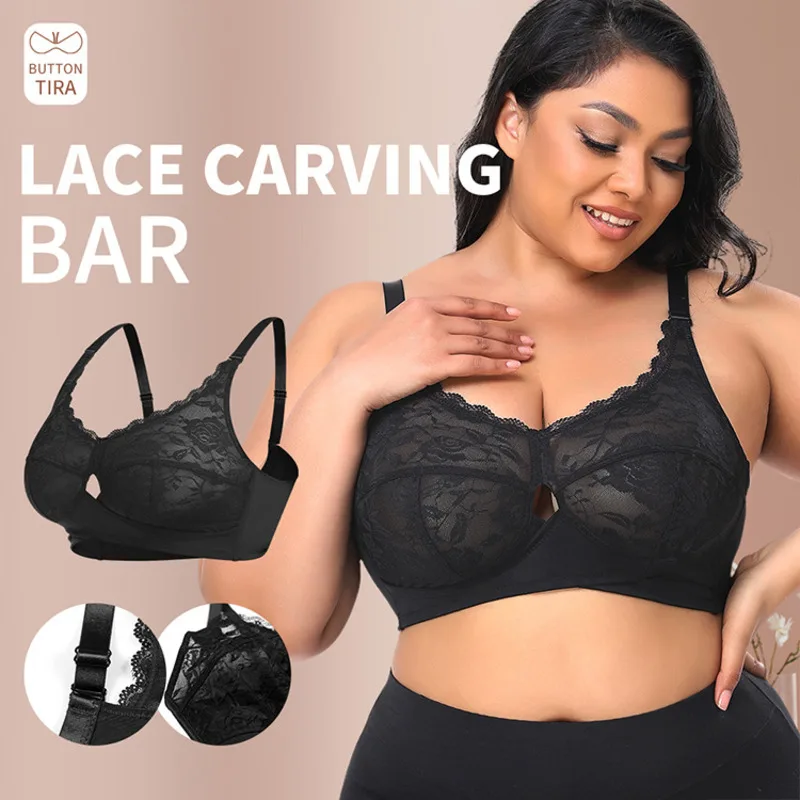 

Womens Wireless Lace Bras Ultra Thin Comfort Lingerie Full Coverage Unlined Sexy Bralette Plus Size Push Up Underwear BCDE Cup