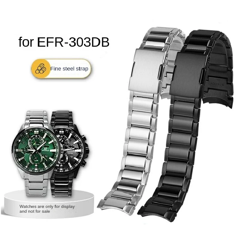 

Stainless Steel Strap for Casio Ediice Business Earth Heart Green Water Ghost EFR-303DB EFR-303 World Map Metal Watch Band 22mm