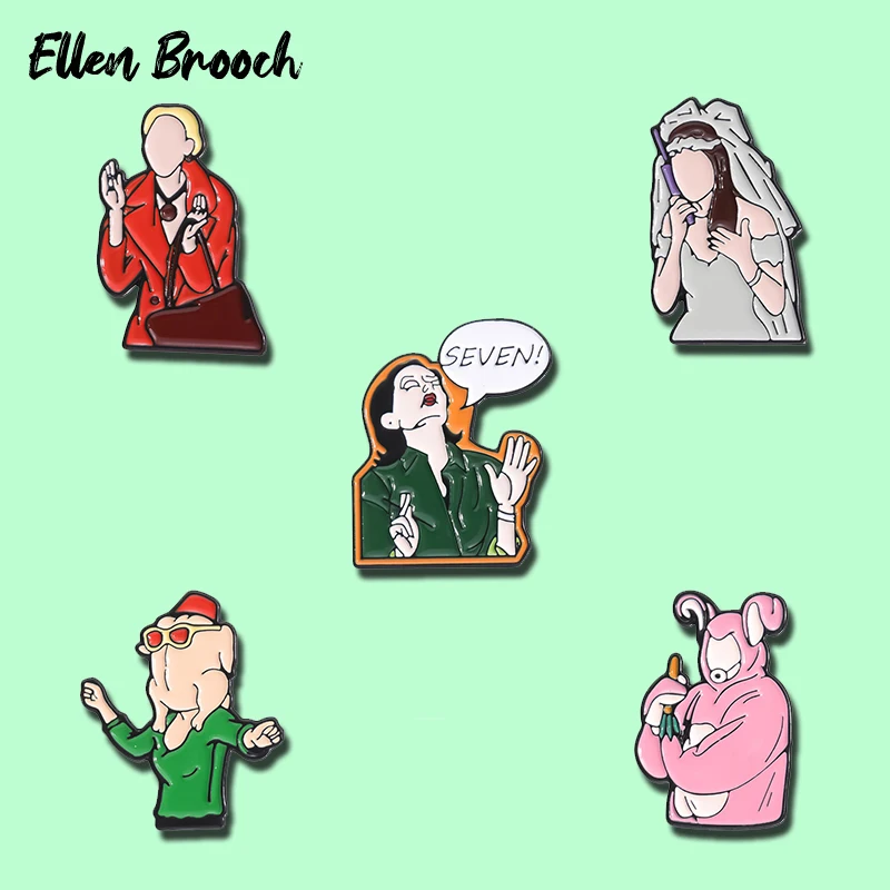 TV Show Enamel Pins Friends Character Sitcome Series Brooch Bag Lapel Badges Jewelry Gift