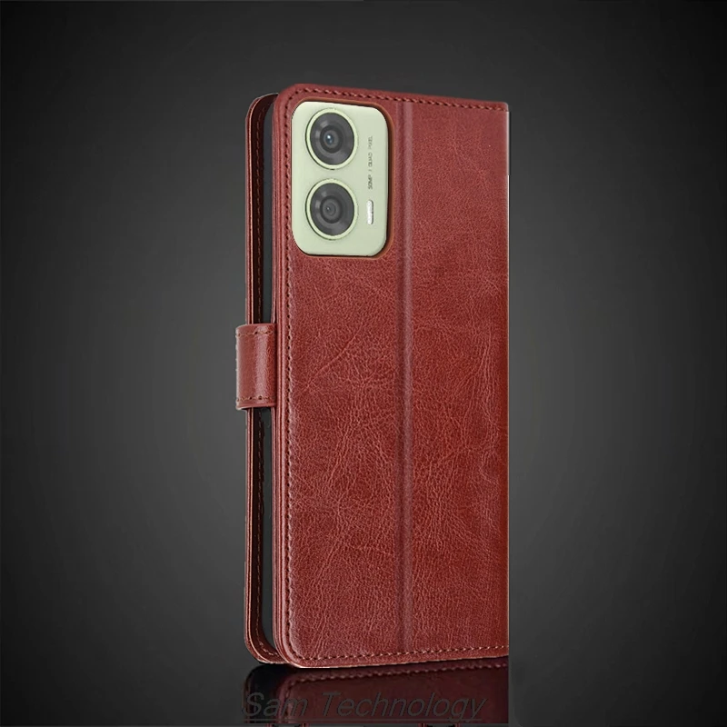 Чехол-держатель для карт для MOTOROLA Moto G24 4G / G04 4G, откидная крышка из искусственной кожи, чехол-бумажник в стиле ретро, чехол для телефона Business Fundas Coque