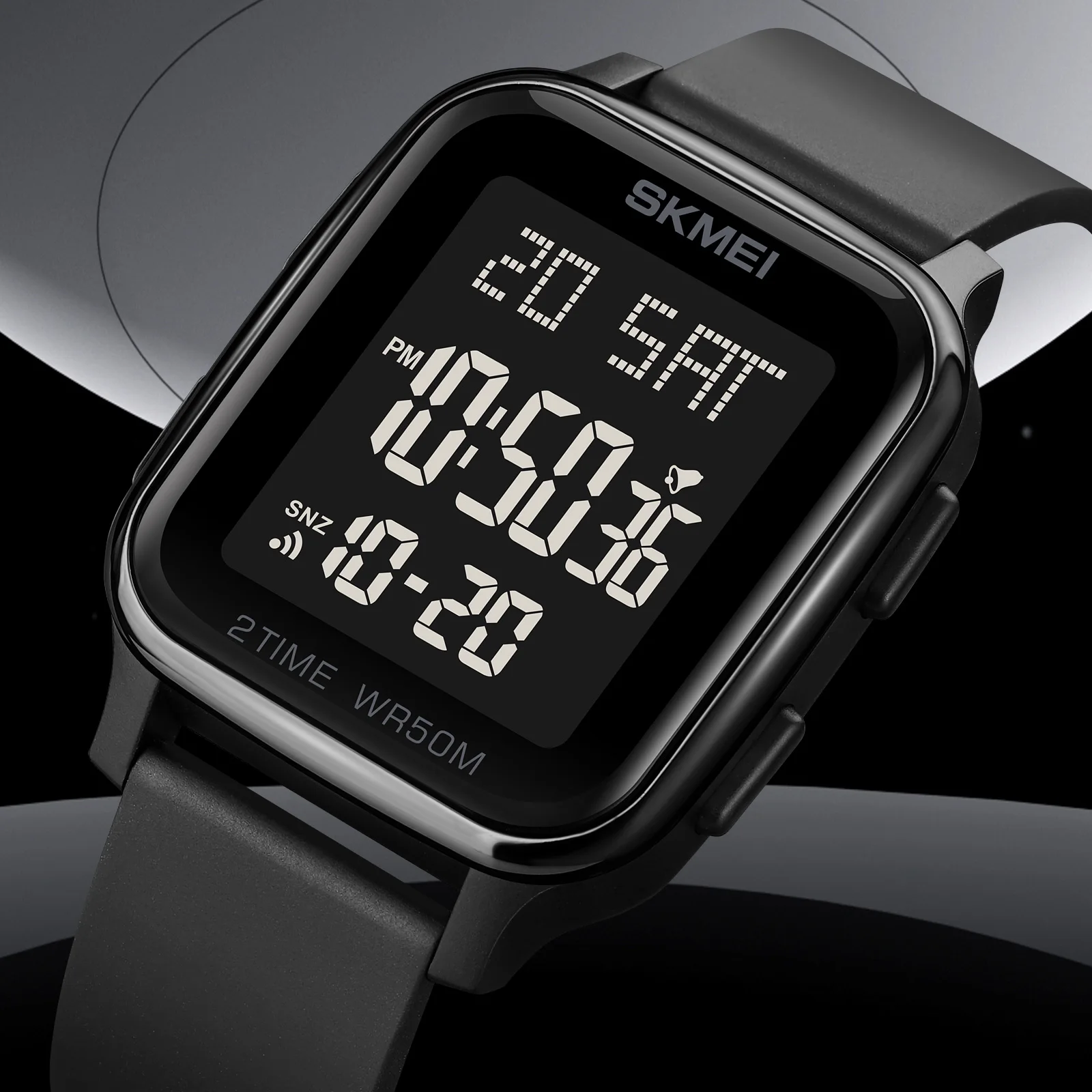 SKMEI 1858 Clock reloj hombre Fashion LED Light Digital Watch Mens 5Bar Waterproof Calendar Countdown Electronic Wristwatches