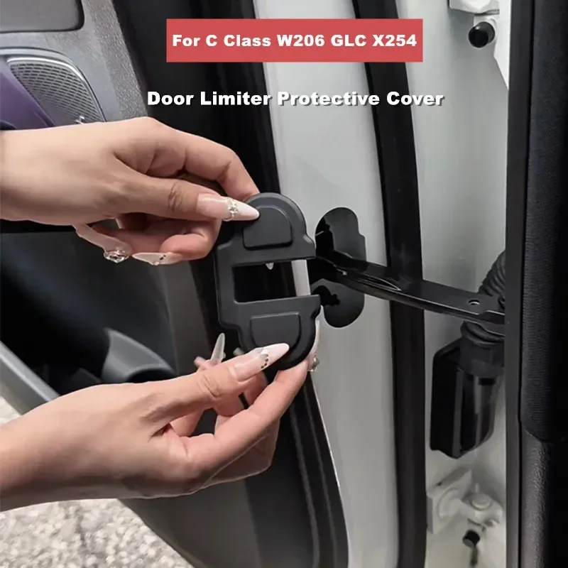 

Car Door Limiter Protective Cover Door Lock Buckle Trim for Mercedes Benz C Class W206 GLC X254 2023-2025 Interior Accessories