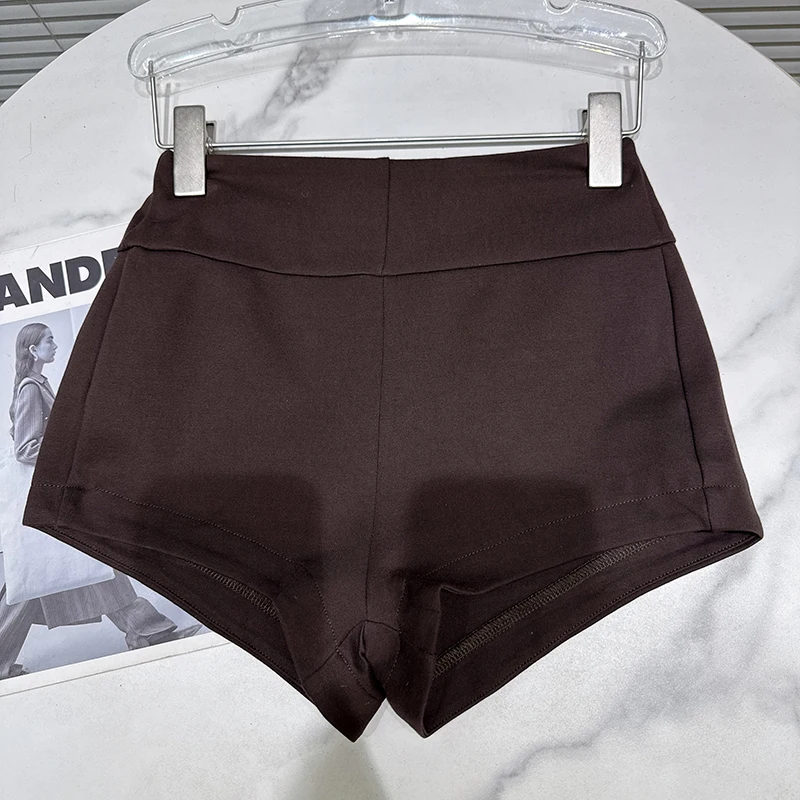 2025 automne hiver nouvelle couleur café coupe ajustée minceur taille haute simple hanche étreignant shorts pantalons de yoga pour les femmes