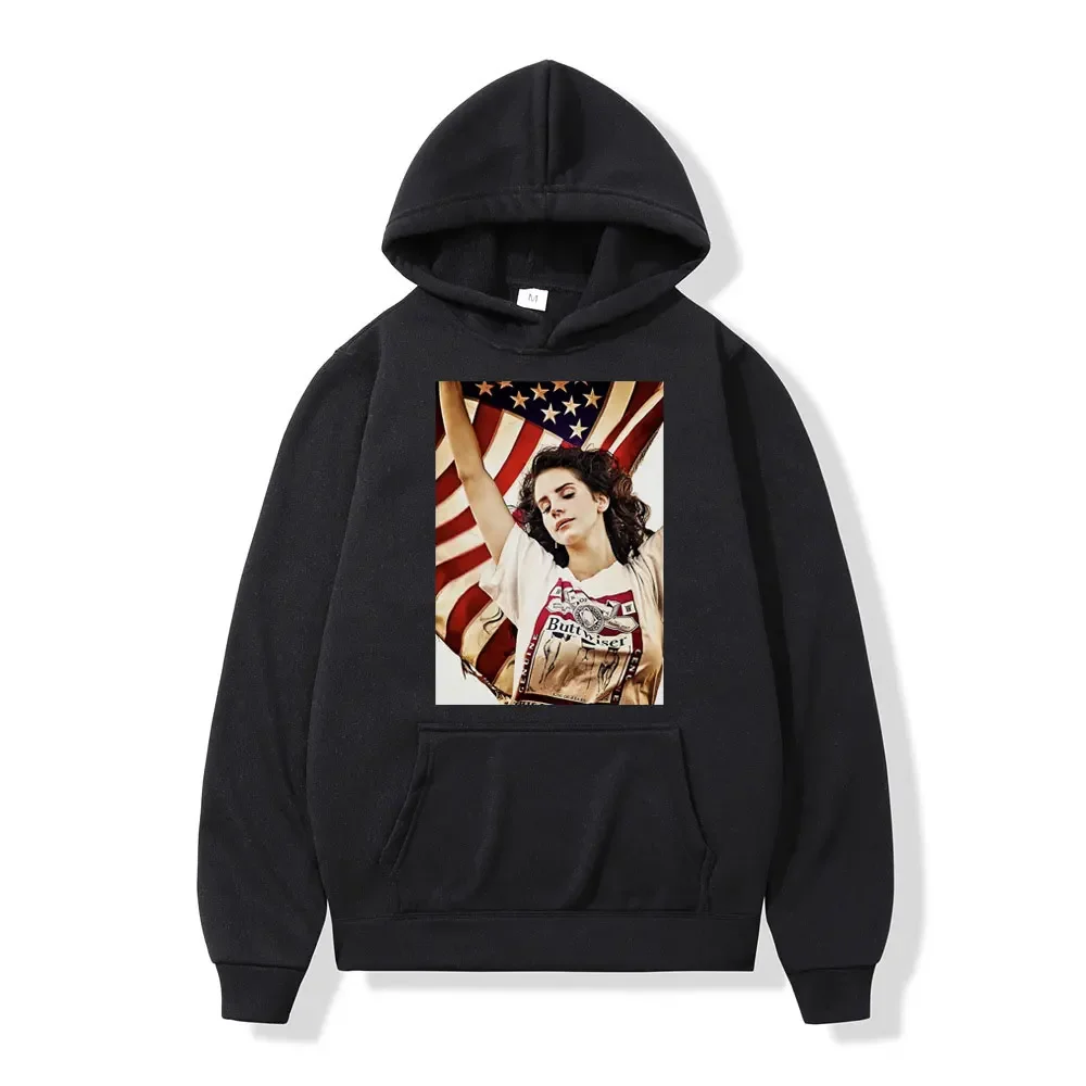 Hot Singer Lana Del Rey Graphic Hoodie Men Women Fashion Hip Hop Hooded Sweatshirts Trend Casual Long Sleeve Hoodies Streetwear