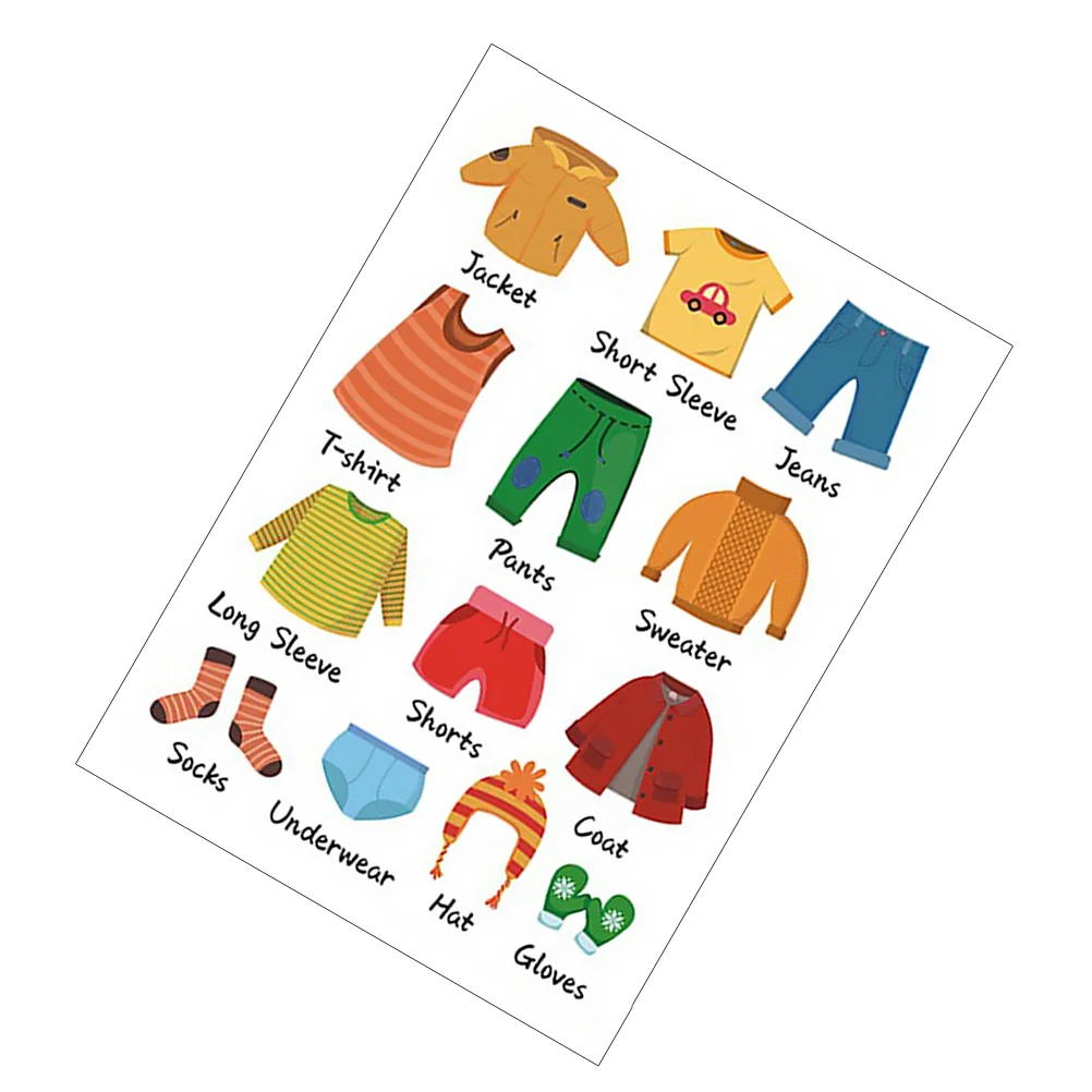 PVC Clothing Labels for Kids Wardrobe Stickers Dresser Decals Childrens Clothes Classification Easy Application Flat