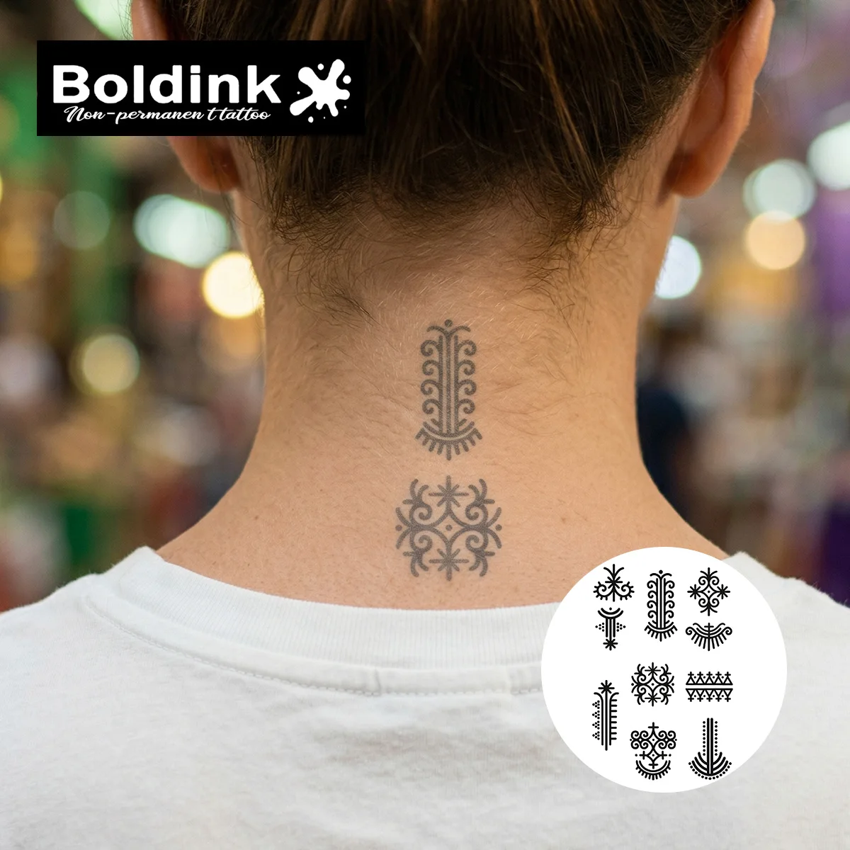 BOLDINK Ethnic Tribal Pattern Moisturizing Tattoo Sticker Unisex Fashion Design Easy Apply Waterproof Lasts 1-2 Week