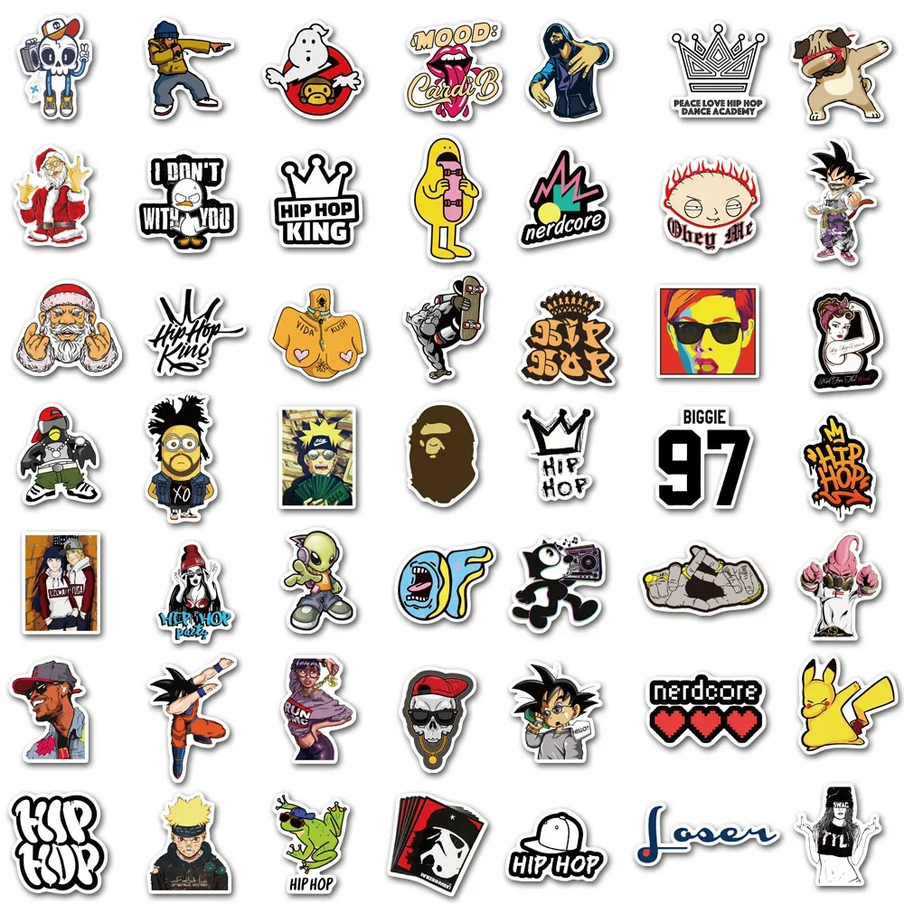 10/30/50PCS New INS Hip Hop Cartoon Personality Creative Computer Luggage TableCar Chair Decoration Waterproof Sticker Wholesale