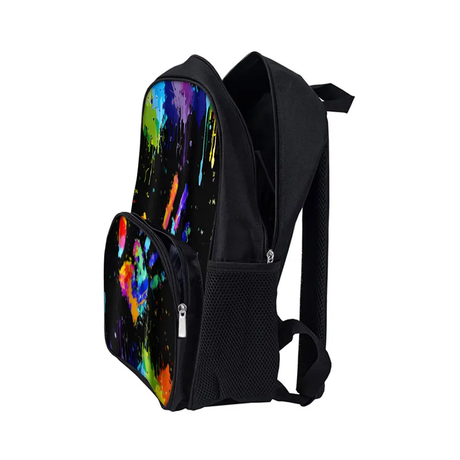 حقائب ظهر ملونة بنمط راحة اليد بجيب أمامي مستدير للأولاد والبنات أفضل الهدايا حقيبة مدرسية كرتونية ثلاثية الأبعاد للأطفال #6