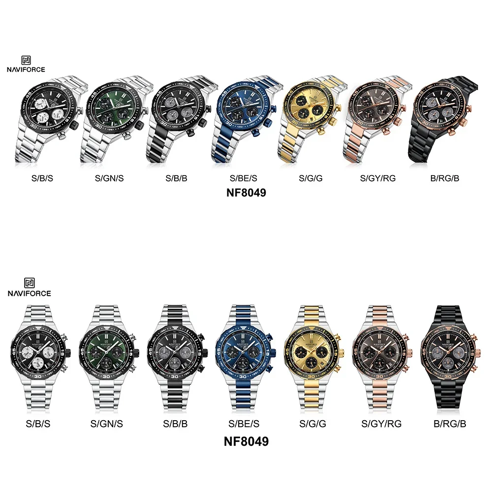 NAVIFORCE Men Watch Sport Top Brand Luxury Military Chronograph