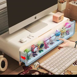 Desktop Monitor Stand Blind Box Storage Rack Elevated Ergonomic Screen Shelf Office Table Riser for Display Organization