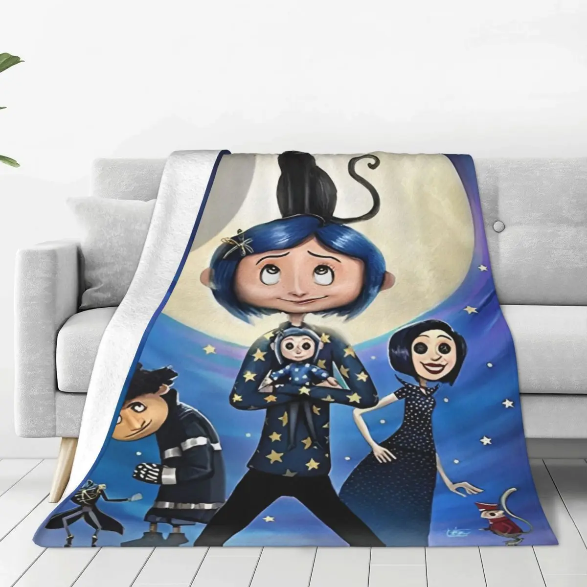 Coraline Doll Horror Cartoon Throw Blanket Things For Home Decoration Warm Blankets Gifts For Christmas