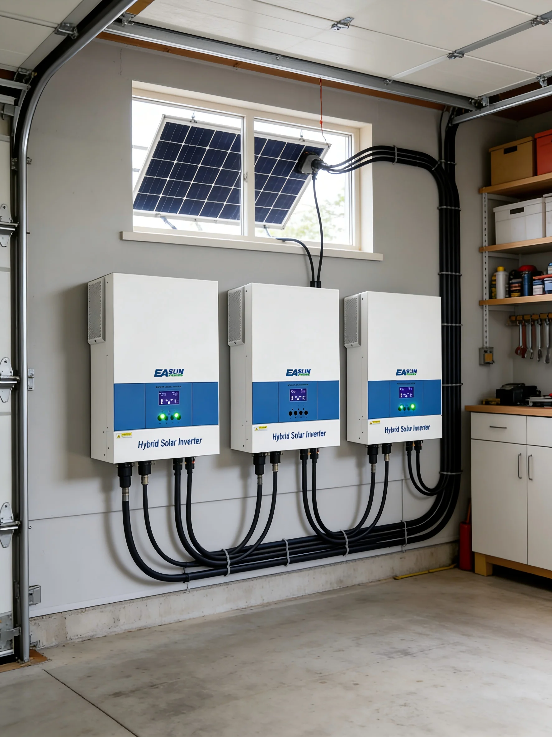 EASUN 19,5KW Hybrid-Solarwechselrichter 48V 220V 120A MPPT Solar-Controller-Ladegerät Netzunabhängiger Wechselrichter mit WIFI RS485 Unterstützung für 3-Phasen