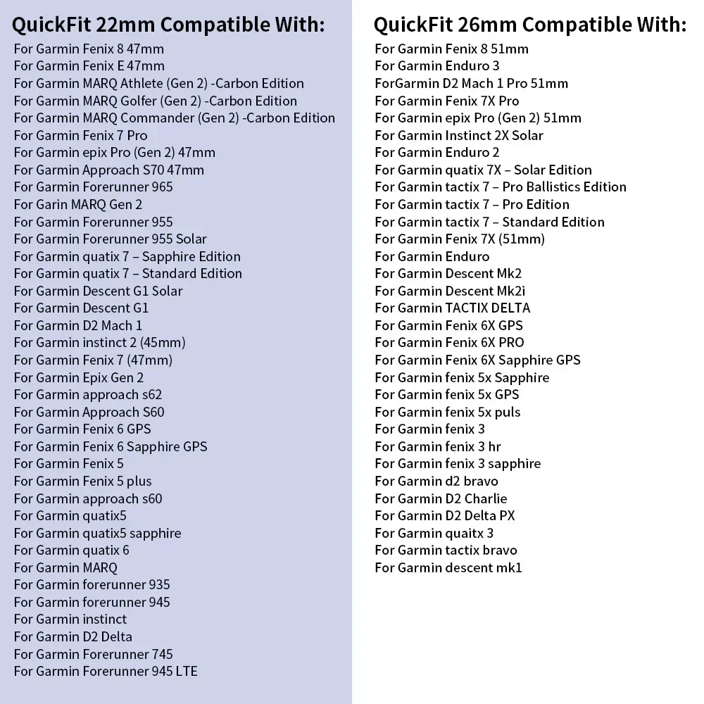 QuickFit 22 مللي متر 26 مللي متر سيليكون 1:1 حزام ل Garmin Fenix 8 E 7X 7 6 6XPro 5 5XPlus/Epix Pro Gen 2 51 مللي متر 47 مللي متر سوار الساعات