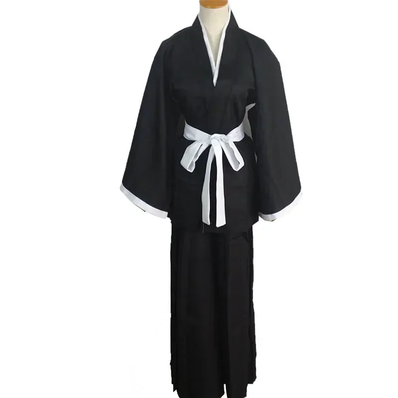 Anime Kuchiki Rukia Cosplay Shinigami Death Kimono Soul Reaper pełny kostium na Halloween (topsy + spodnie + szarfa)