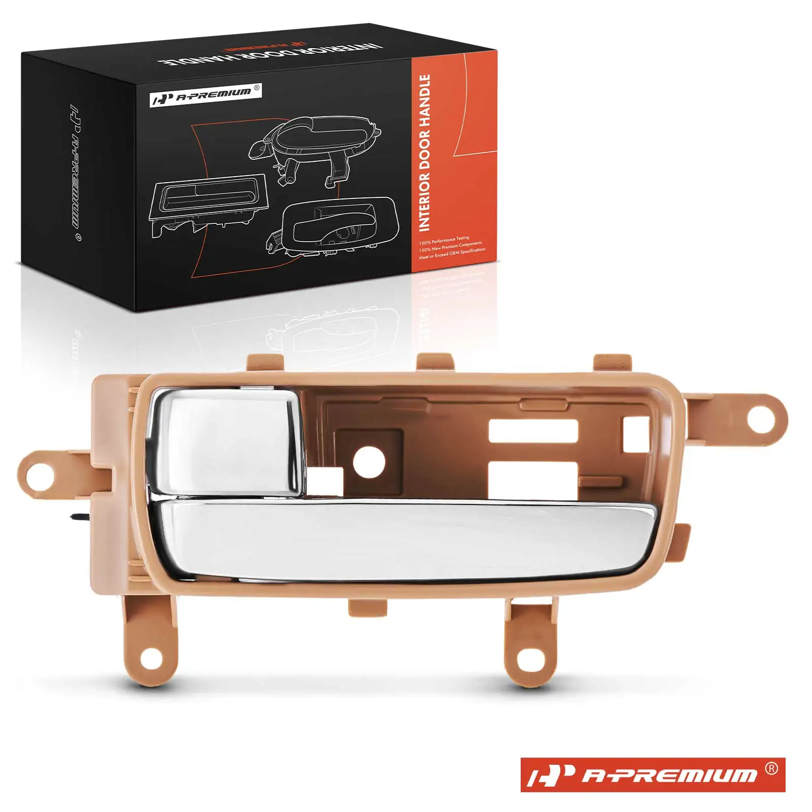 A-Premium Front Driver or Rear Driver Side Chrome & Beige Interior Door Handle for Nissan Sentra 2007-2012