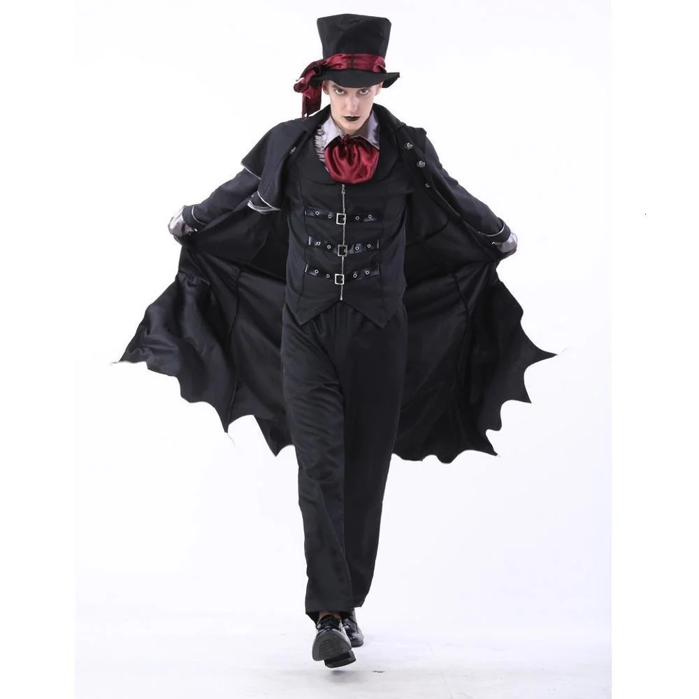 New Adult Vampire Costumes Women Mens Halloween Party Vampiro Couple Movie Cosplay Fancy Outfit Clothing Dresses