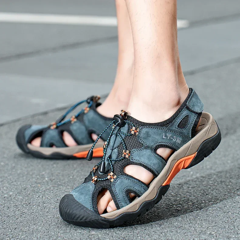 

2025 New Arrival Mens Casual Shoes Outdoor Man Sandals Comfy Hollow Out Beach Flats Quick Dry Roman Shoe Breathable Summer Shoes