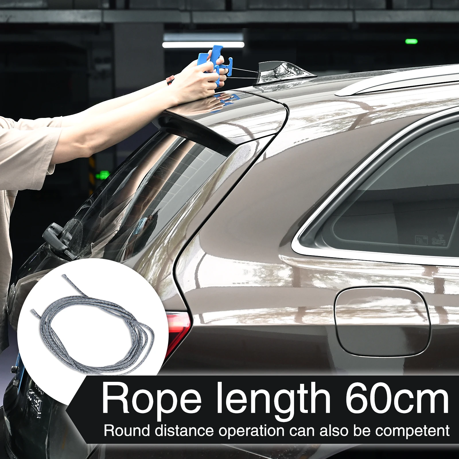 FOSHIO Car Logo Removal Line Plastic Handle Vehicle Label Sticker Glue Cleaning Tools Vinyl Wrap Sign Wing Emblem Stripping Cord