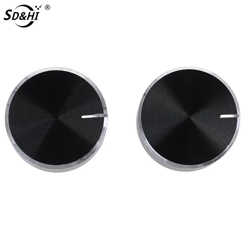 1Pcs Black 6mm Potentiometer knobs Caps Knurled Shaft Potentiometer Control Knob Diameter 26x14mm Aluminum Switch Knob