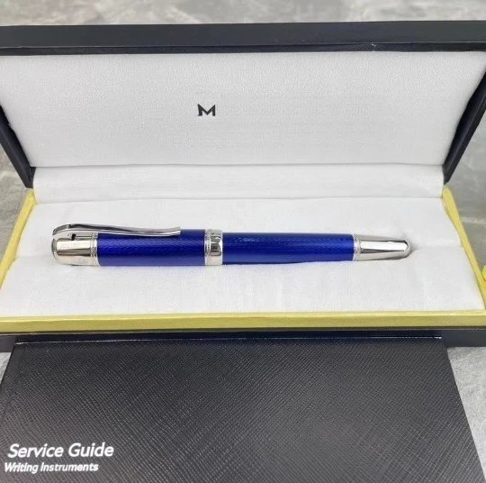 

Premium M Business Fountain Pen - Blue Body Silver Finish Calligraphy Pen (No Pen Box Included)