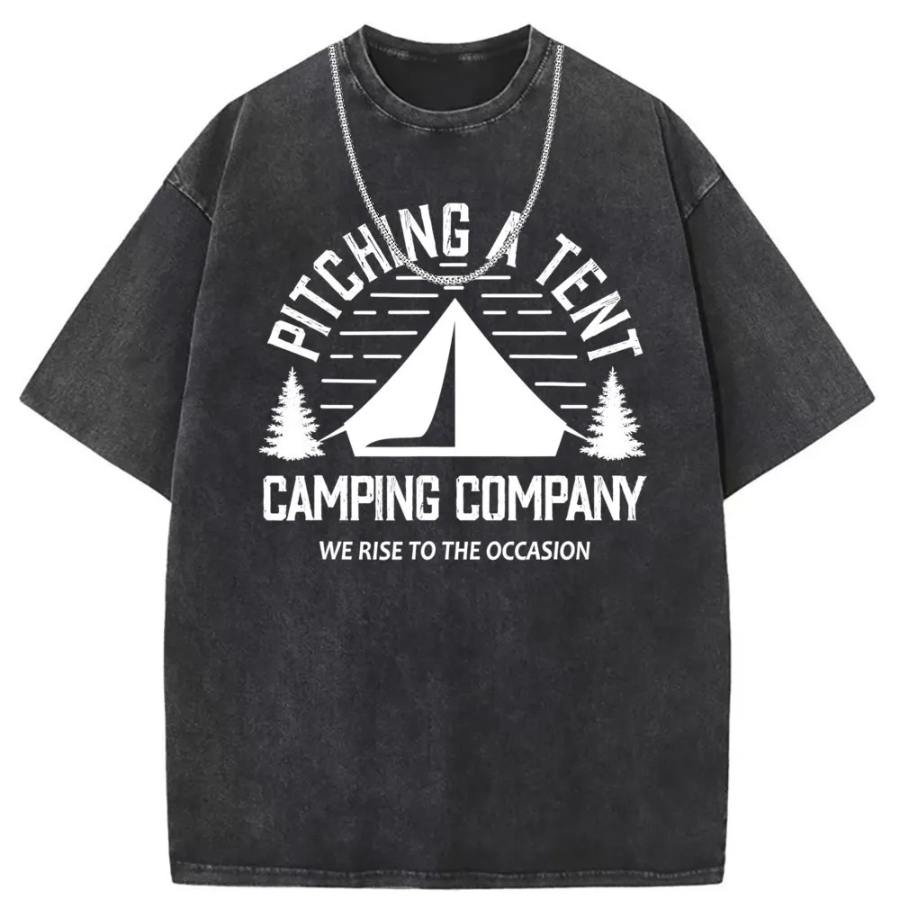 Funny Adult Camping T-shirts Men Women Pitching A Tent T Shirt Sweatshirts Long Sleeve Custom Hip Hop Lovers Day Clothing