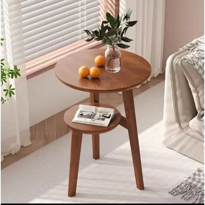 Round coffee table  living room household mahjong  small side table tea rack small apartment balcony round table