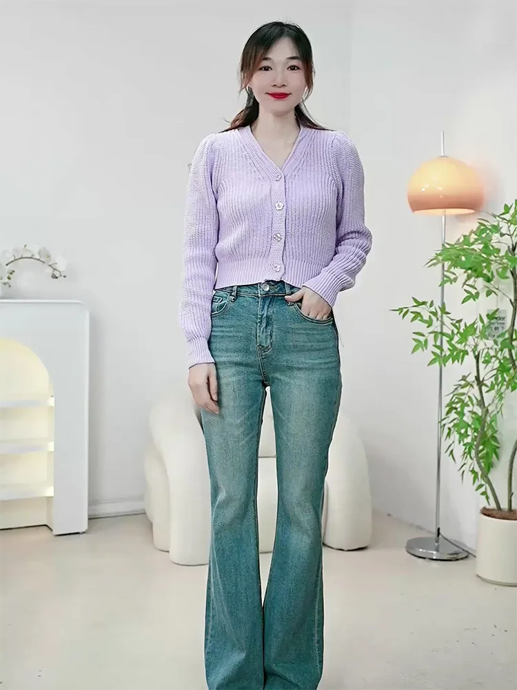 

Осенний ort Sve Long Sve Женский трикотаж на одной пуговице Удобный крой Премиум Качество Другое Материал 00%