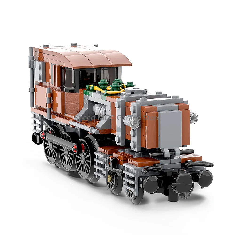 

Brown Steampunk Locomotive Building Blocks MOC Set, Vintage Industrial Style Train Engine Model, DIY Assembly Toy Gift