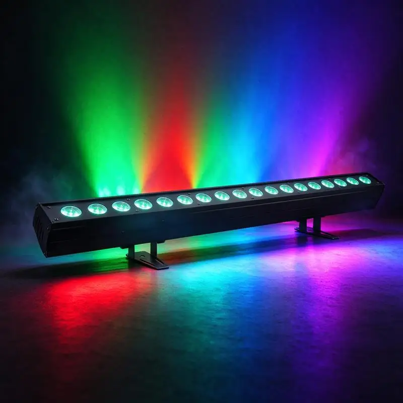 LED 18*18W RGBWAUV 6IN1 Wall Washer Bar Light DMX512 Outdoor Stage Lighting for DJ Club Concert Event Performance Theater