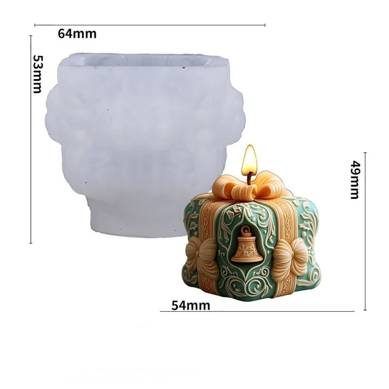 3D Silicone Mold Christmas DIY Pinecone Gift Box For Handmade Aromatherapy Candle Xmas Festival Atmosphere Craft Decor 4