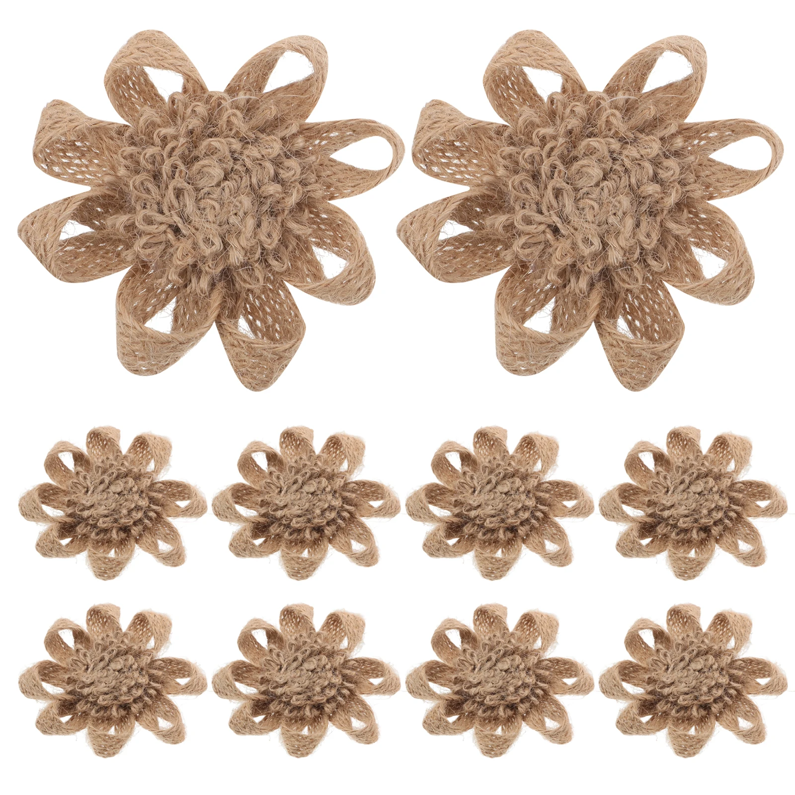 

10 Pcs Hair Handmade Floral Accessories Bridesmaid Decor Linen Faux Flowers for Crafts