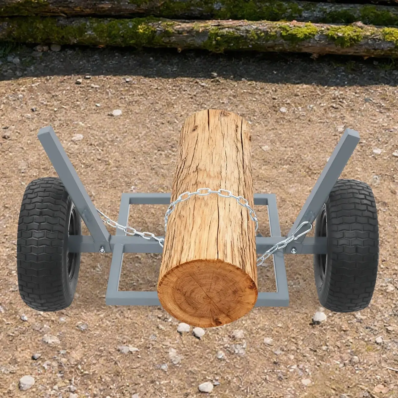 Carro Dolly de alta resistencia con carga de 1600 libras con cadena para transporte de troncos, equipo de transporte para construcción de arena y grava