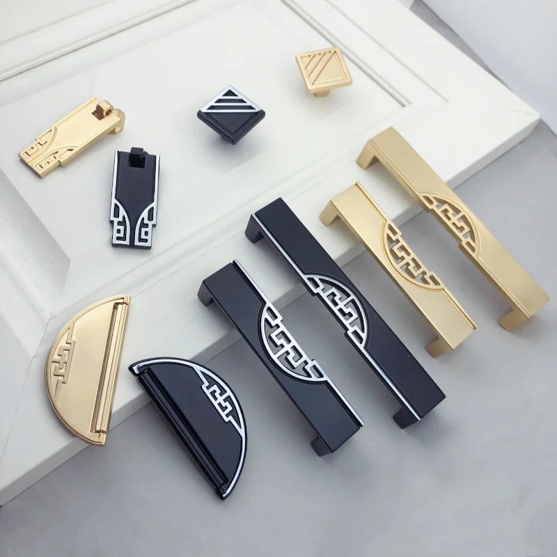 1pcs new zinc alloy Chinese style cabinet door drawer handle furniture cabinet wardrobe two-color decorative door handle