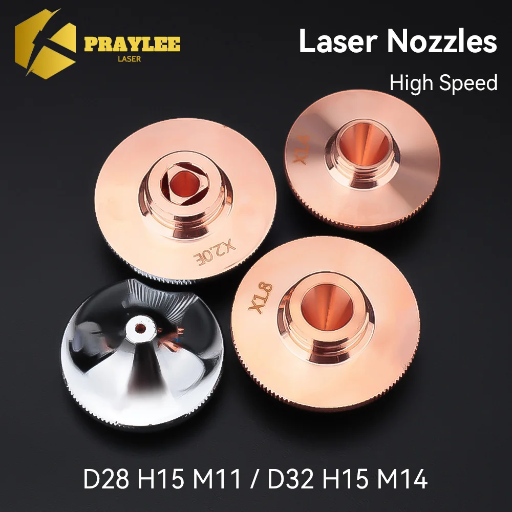 

Высокоскоростные лазерные сопла D28 D32, одинарные двойные хромированные медные режущие сопла для Raytools Precitec, станок для лазерной резки