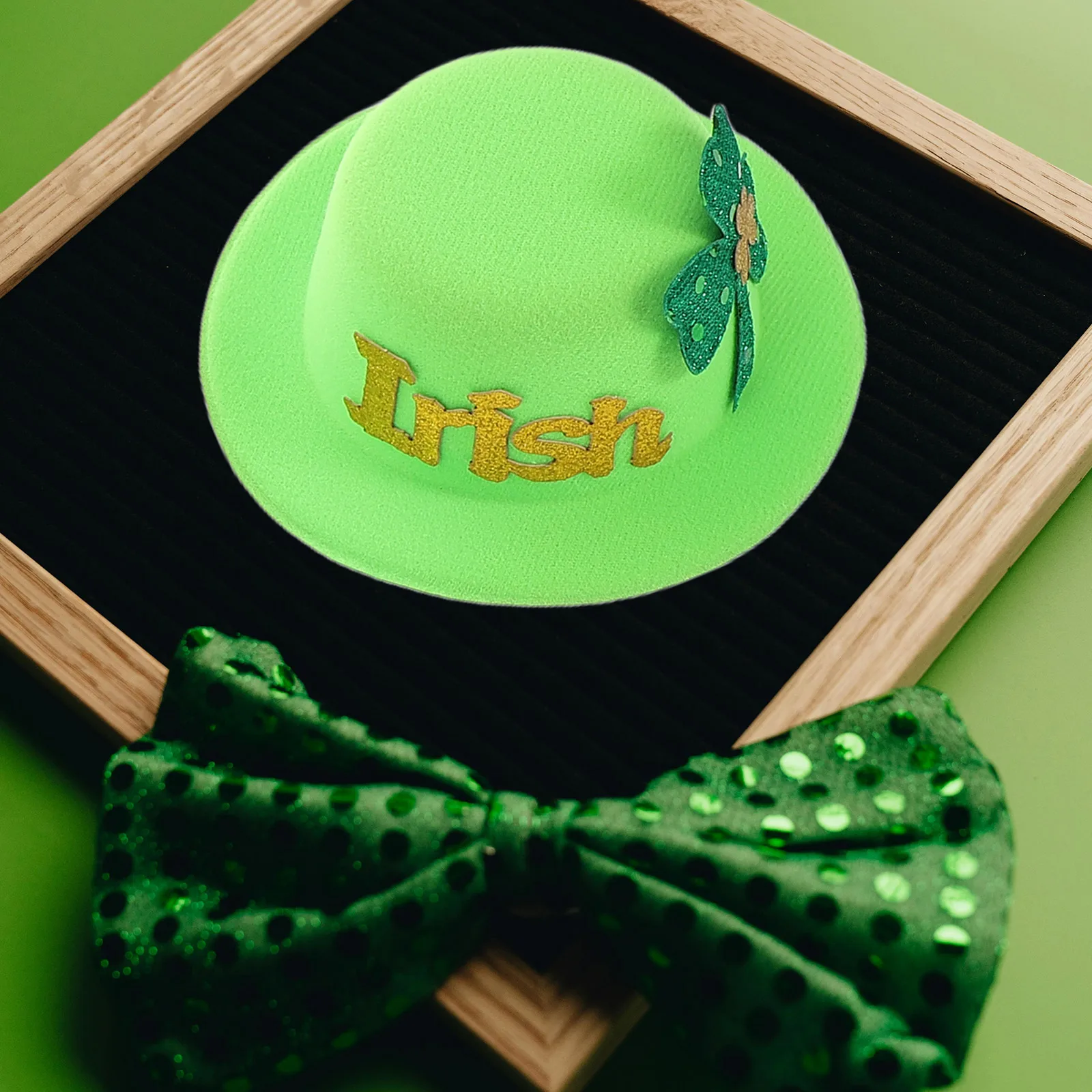 

3pcs Irish Festival Hair Clips Green Patrick Hats Accessories for Girls Holiday Party Decorations Festive Outfits Saint