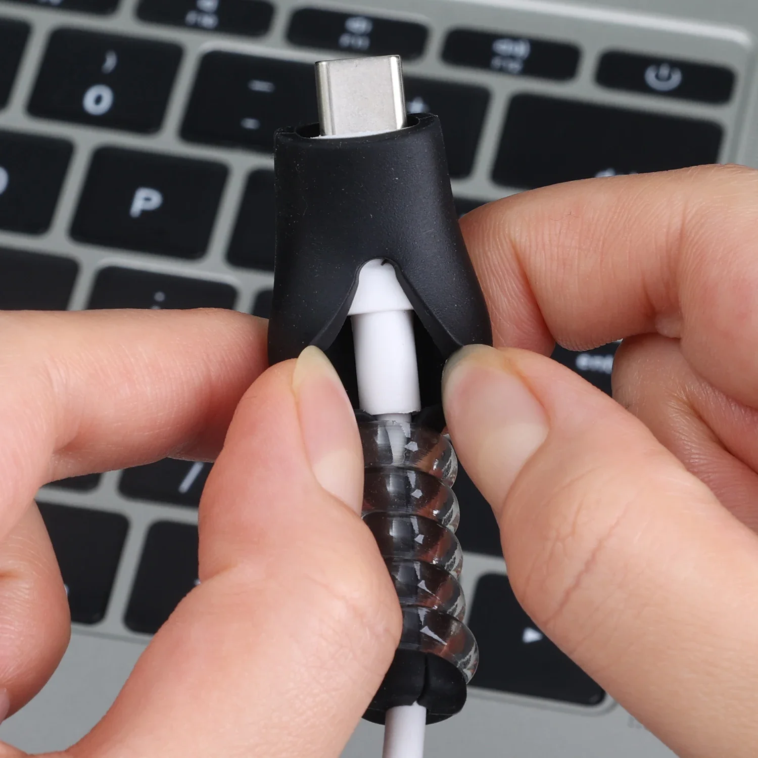 USB Type-Cシリコンケーブルプロテクター,改良されたバージョン,壊れないケーブルワインダー,iPhoneおよびSamsung用オーガナイザー,1パック,2個,3パック,新品