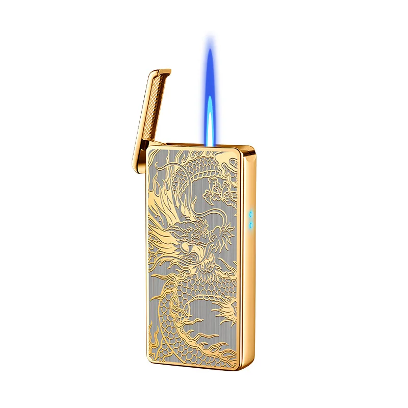 2023 New Voice Controlled Switch Lighter, Gas Electric Dual Fire Windproof Lighter, Can Add Gas Repeatedly, A Gift for Men