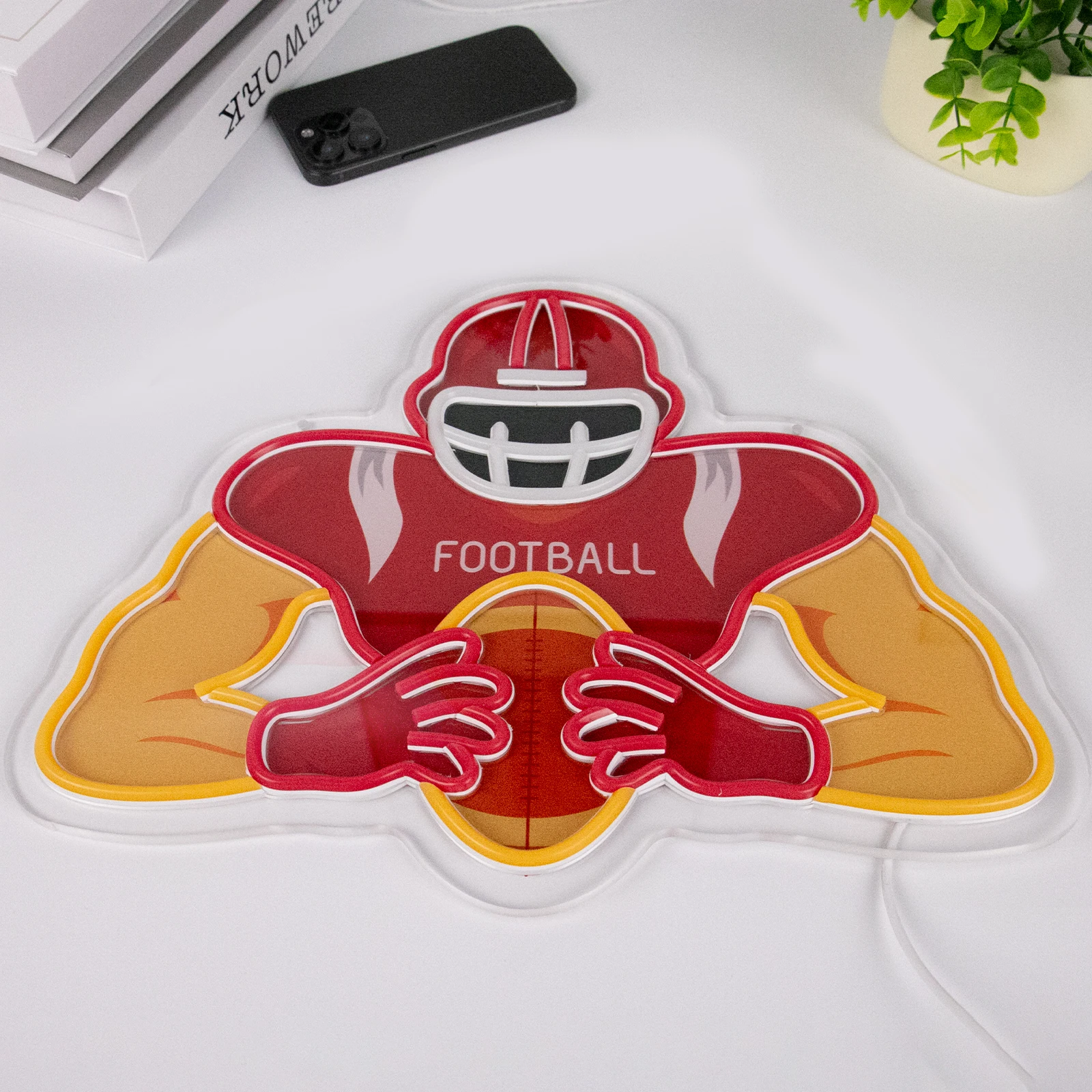 Football Neon Signs LED Neon Light Sign Light Up Neon Signs Wall Decor for Wall decor Boys Bedroom Rugby Sports Party College