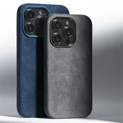 Genuine Italy Alcantara Leather Case with MagSafe for IPhone 16 15 14 Plus Pro Max 13 12 Magnetic Supercar Fur Phone Back Cover