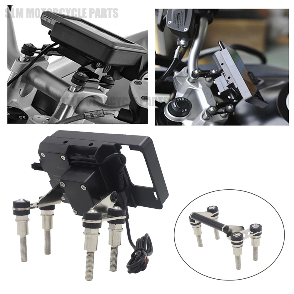 

R1200RS R1200R Handlebar Mobile phone Navigation bracket USB phone charging For BMW F750GS F750GS F800GS F700GS R1200RS R1200R