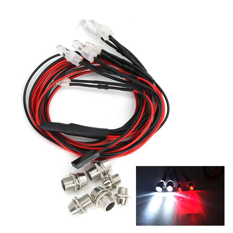 2 / 4 / 6 / 8 Lights 70cm Lenght Rc Led Night Headlamps Headlights 3/5mm Led Light For Model Drift Crawler Car For Rc Car