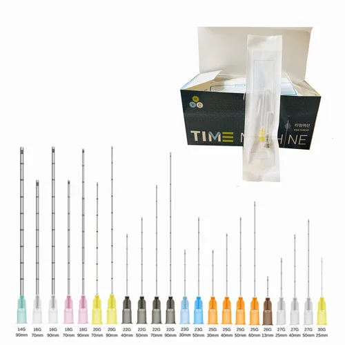 Imagen 2 del producto 50 Uds tatuaje canula de punta roma 21G 22G 23G 25G 27G 30G 18G Micro agujas para perforación corporal jeringa de 38/50/70MM para relleno inyectável